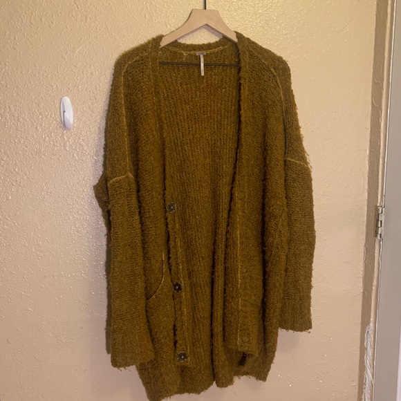 Free People Sweaters - Free people mustard yellow oversized cardigan